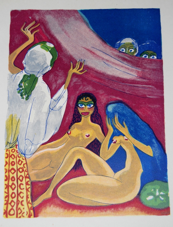 Kees van Dongen, Houtgravure uit Mille Nuits et un Nuit 1955 verkocht voor € 50!