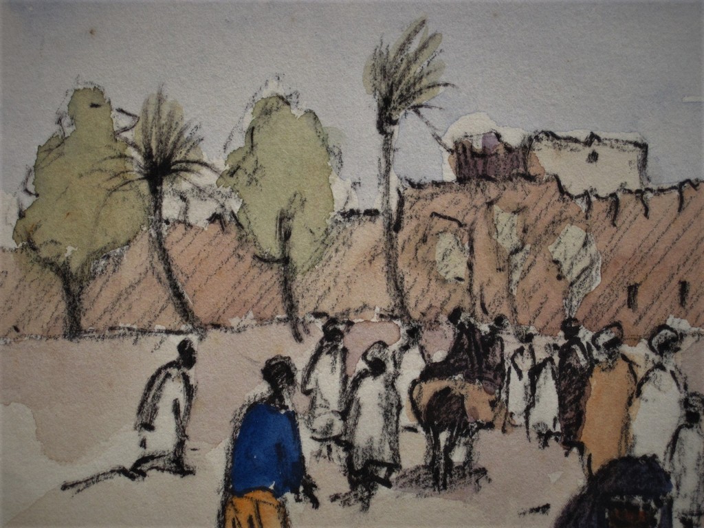 Zeldzaam Oriëntaals aquarel "marktdag te Risanni Marokko" Frans Boers 1912-1987 kopen? Bied vanaf 1!