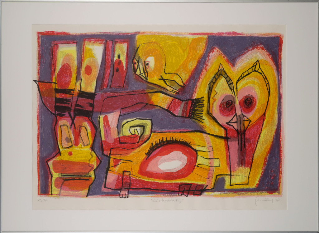 Geert Vrijdag: Zeefdruk, Aartsparadijs - Ingelijst verkocht voor € 50!