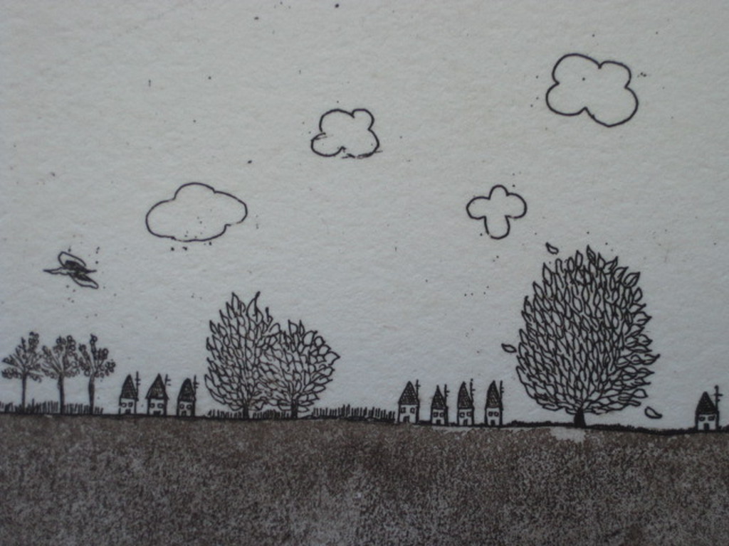 gesigneerde vroege (1973) 1973minimalistische ets van Thea van den Bergh (1939)  kopen? Bied vanaf 1!