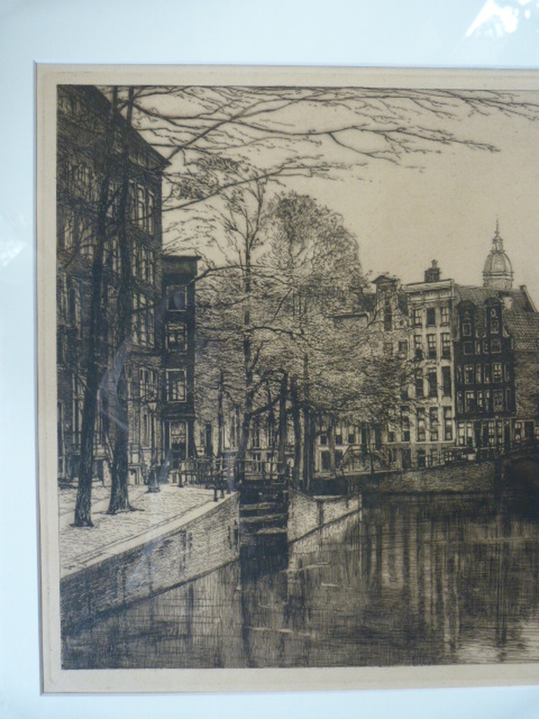  Johannes Josseaud (1880-1935) - Grachtengezicht – Amsterdam kopen? Bied vanaf 1!