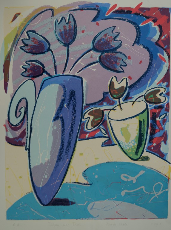 Susette van de Lande Zeefdruk Tulpen voor Trees kopen? Bied vanaf 1!