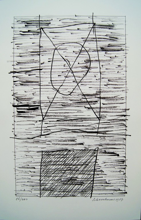 Jan Schoonhoven abstracte zeefdruk uit 1987 ZERO verkocht voor € 350!