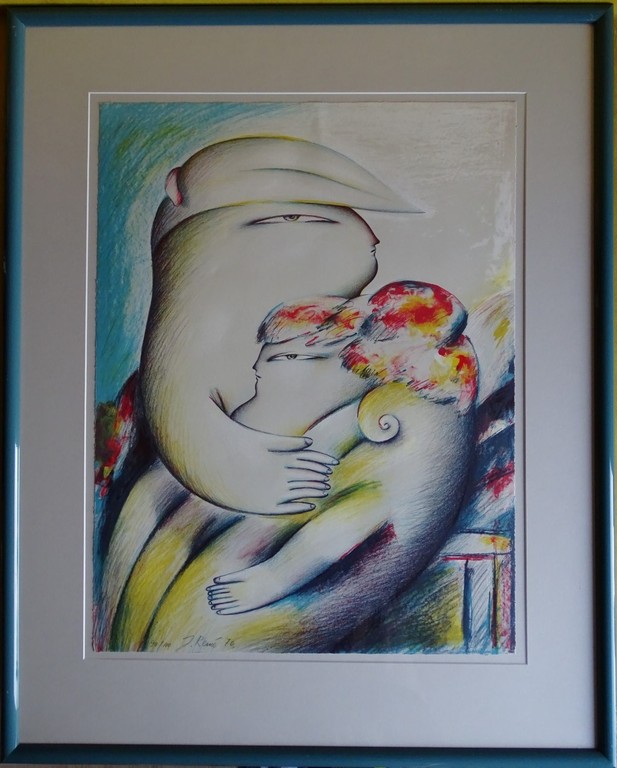 Jörg Remé, Litho, zonder titel, 1976, ingelijst kopen? Bied vanaf 45!