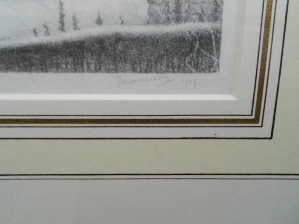 Jan Wittenberg litho Bennekom in de sneeuw 1947. kopen? Bied vanaf 50!