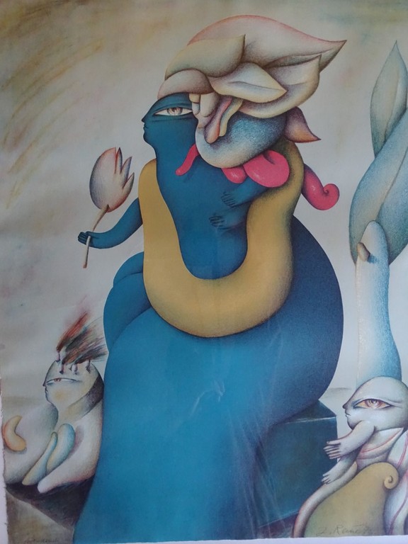 Jörg Remé, Litho, Probedonde, 1976, ingelijst kopen? Bied vanaf 45!