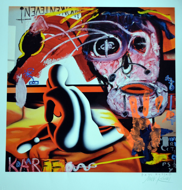 Paul en Mark Kostabi - uniek met verf bewerkt giclee  kopen? Bied vanaf 175!