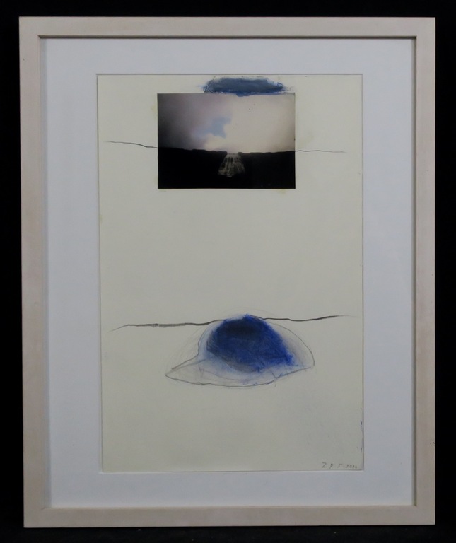 Zoltin Peeter: Collage en houtskool, Zonder titel verkocht voor € 80!