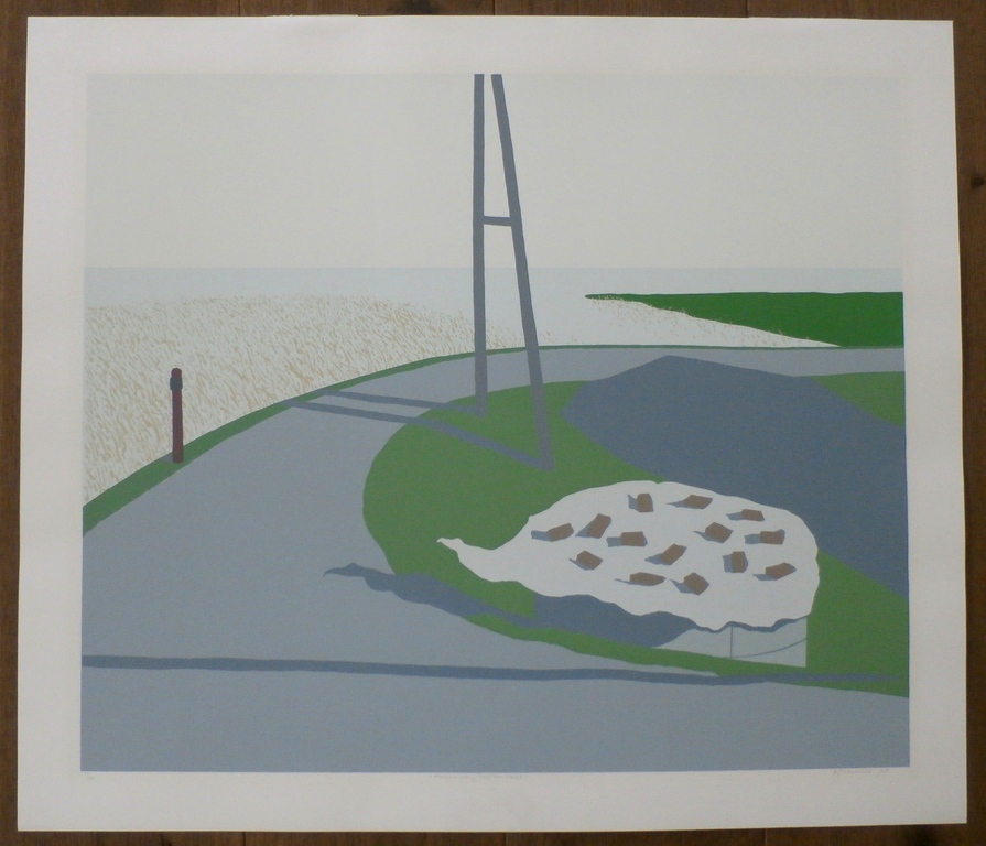 Doris Groeneveld - zeefdruk: kuilgrassilo (Westfriese zeedijk) - 1978  kopen? Bied vanaf 45!