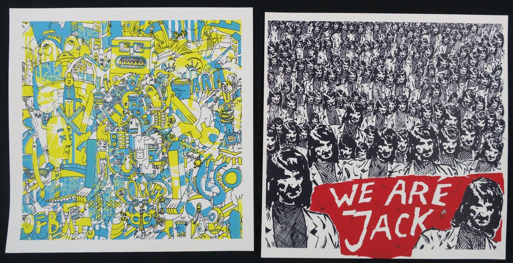 Pizzadoos met LP en 16 grafische werken: o.a. Barend van Hoek, I don't know about art, kopen? Bied vanaf 60!