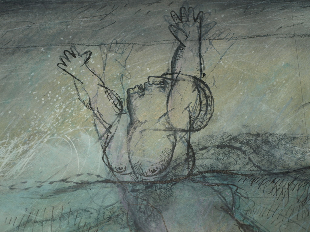 Frits van Eeden: Gemengde techniek – Zwemmer – Gesigneerd & ingelijst - 1969 kopen? Bied vanaf 75!