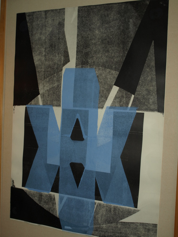 Gras Heyen – Zeefdruk – Blauw A op Grijs – Ingelijst  62 x 88 cm kopen? Bied vanaf 45!