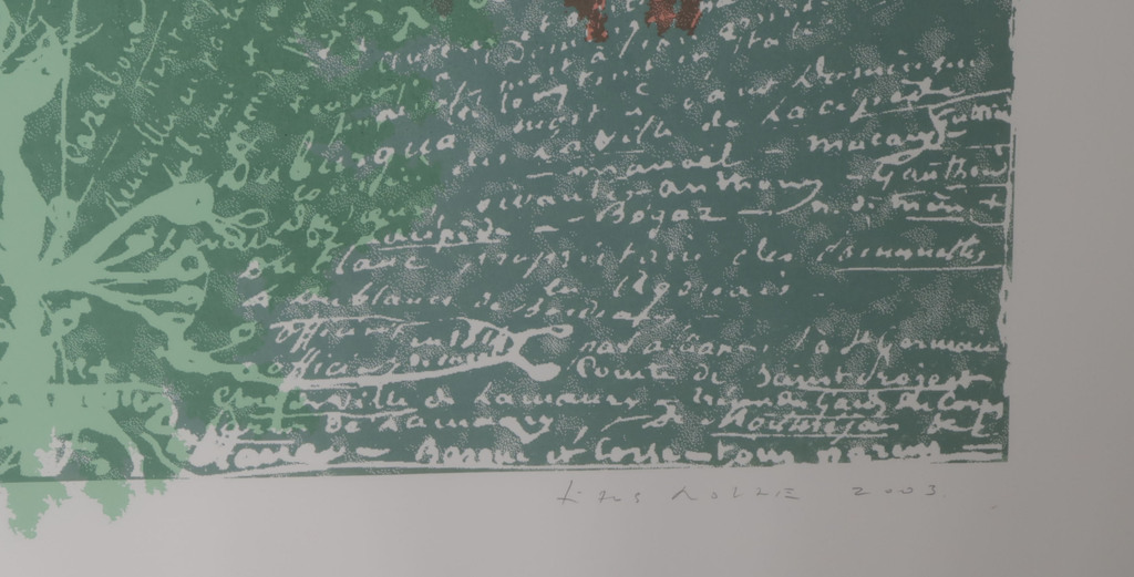 Titus Nolte: Zeefdruk, Genealogie de Nerval - Ingelijst (Zeer Groot) kopen? Bied vanaf 50!