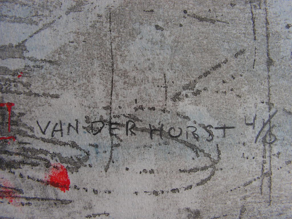 van der Horst - zeefdruk  -  Abstracte compositie kopen? Bied vanaf 1!