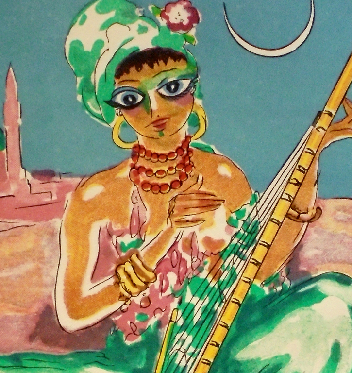 Kees van Dongen - Houtgravure 1955 - Zobèida chante pour Ghanem kopen? Bied vanaf 25!