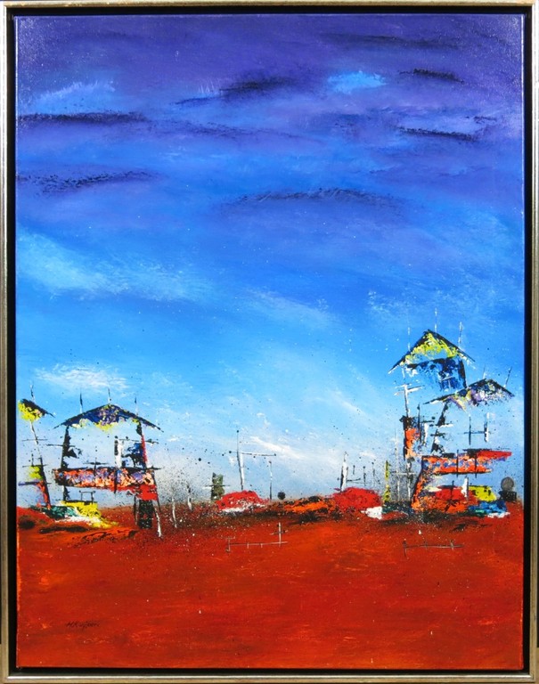 Henk Kuijpers: Acryl op doek, Siesta 2 - Ingelijst verkocht voor € 200!