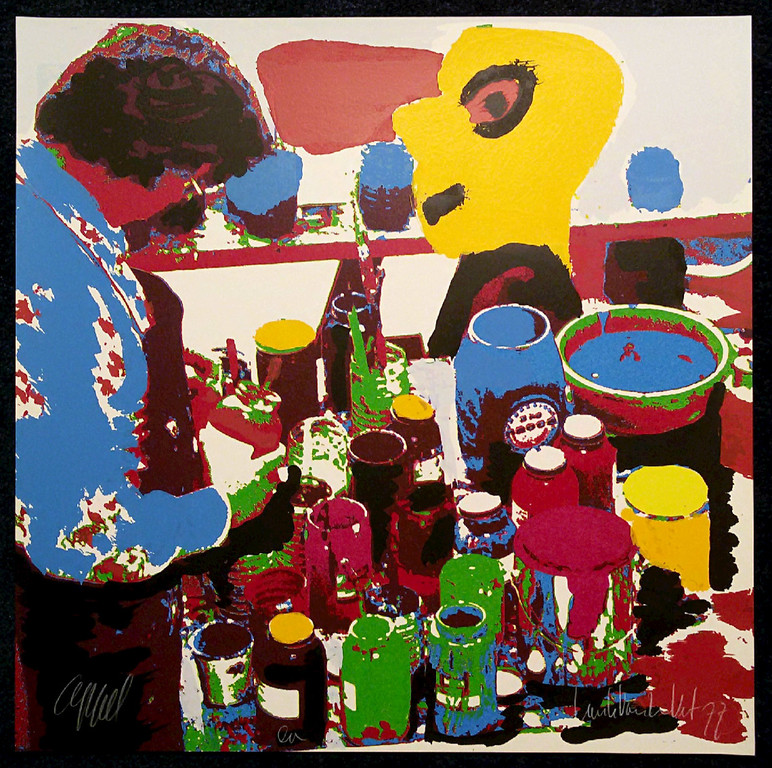 Karel Appel - Het gele hoofd, zeefdruk kopen? Bied vanaf 1!