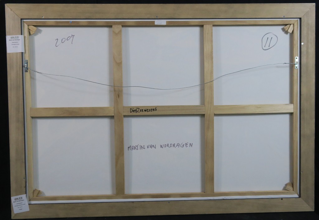 Martin van Wordragen: Gemengde techniek op doek, Diepzeewezens - Ingelijst kopen? Bied vanaf 1000!