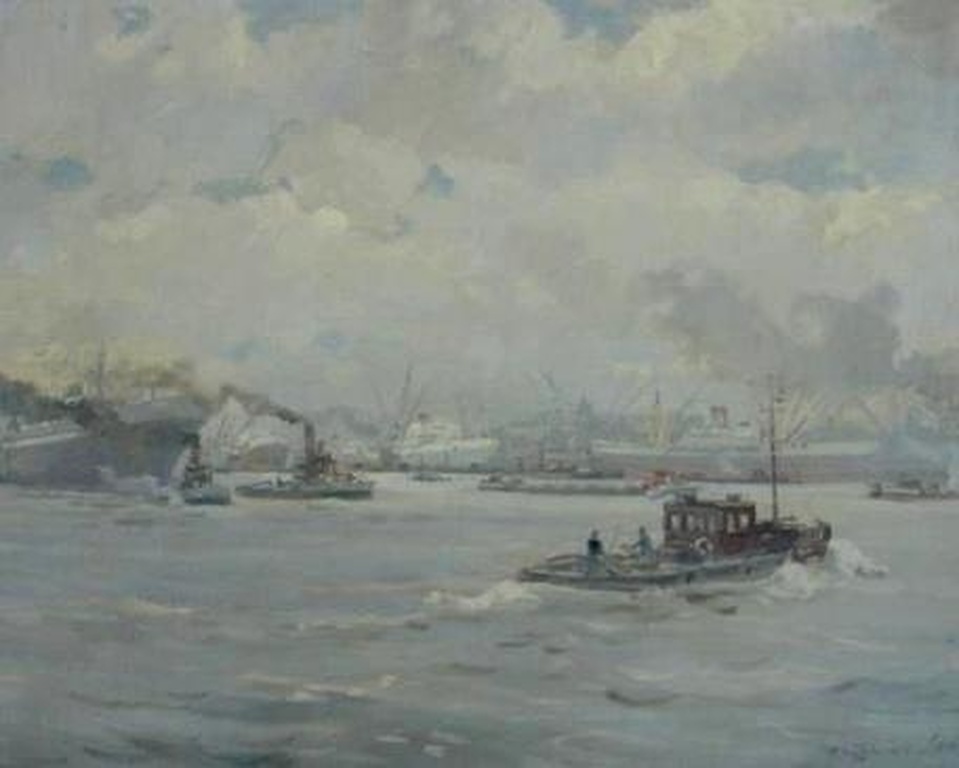 Daan Muehlhaus, Rotterdams havengezicht, de Waalhaven verkocht voor € 850!