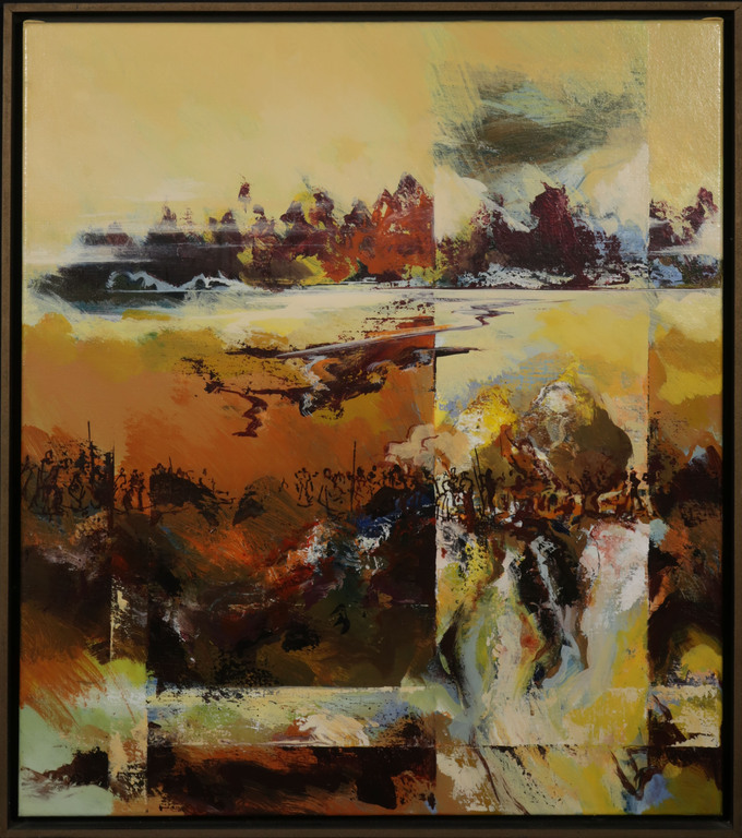 Mattie Schilders: Acryl op doek, Z.T. - Ingelijst verkocht voor € 330!