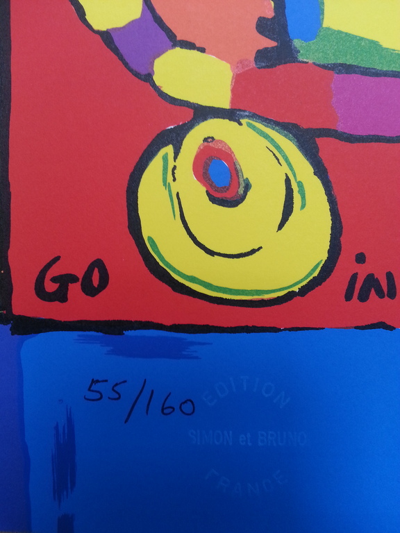 Simon & Bruno, zeefdruk op papier, Titel:"Go incognito and let them believe..... kopen? Bied vanaf 30!