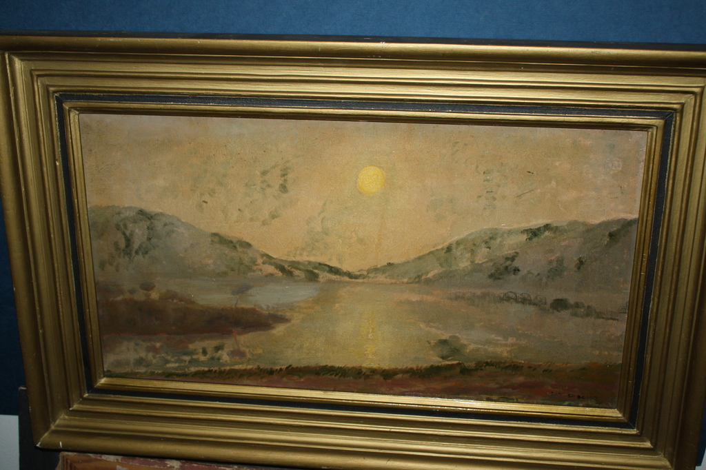 JACOBUS J DOESER - LUMINISTISCH LANDSCHAP met ONDERGAANDE ZON verkocht voor € 100!