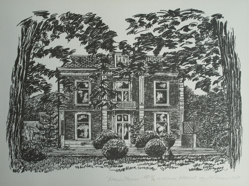 Onbekend : Zeefdruk , Huis Kranenburgh Bergen – gesigneerd – 1984 – oplage 2/10 kopen? Bied vanaf 1!