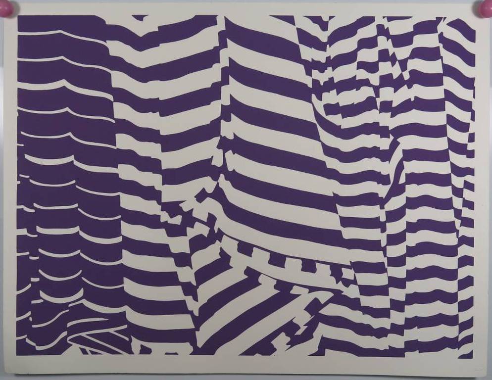AcheterHar Sanders: Zeefdruk, Abstracte compositie in paars? Enchérissez de 1!