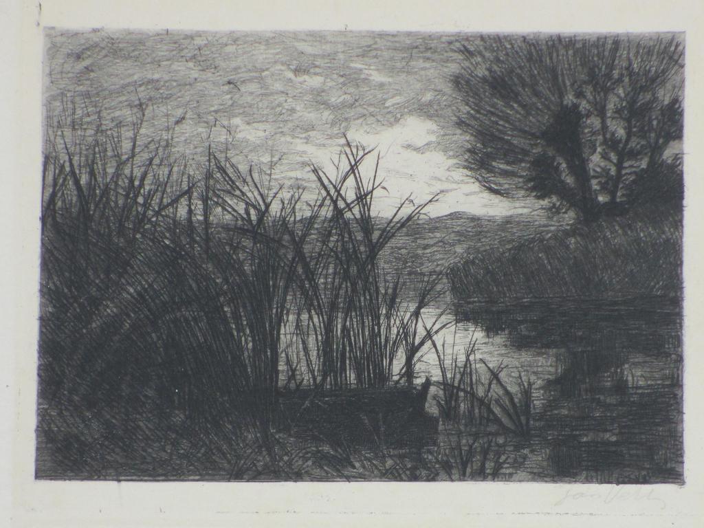 Jan Veth, Vennetje bij avondschemer, Ets kopen? Bied vanaf 50!