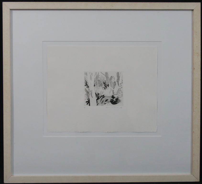 Maria Tielens: Ets, Bij het verscholen zwart water - Ingelijst kopen? Bied vanaf 1!