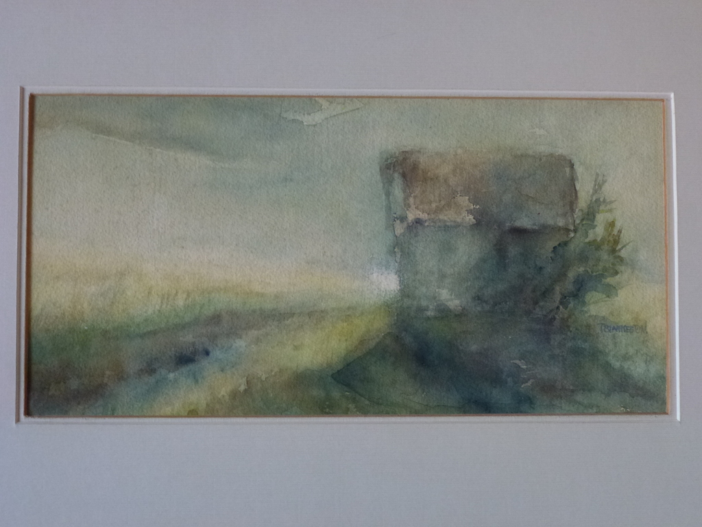 Theo Blankestijn, aquarel, huisje in landschap kopen? Bied vanaf 95!