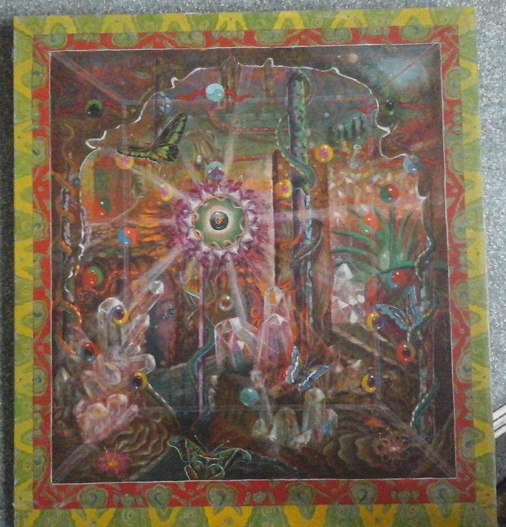 Slagmolen J.G - Aum Samsara (1979) acryl / doek (87x87)  kopen? Bied vanaf 30!