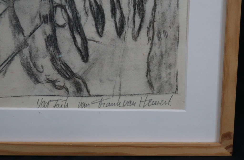 Frank van Hemert: Houtskool op papier, Zonder titel - Ingelijst kopen? Bied vanaf 75!