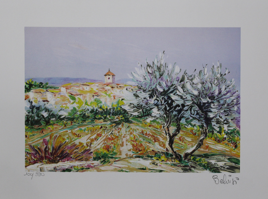 MARCEL BELVISI - DORF IN DER PROVENCE,litho, handgesigneerd kopen? Bied vanaf 1!