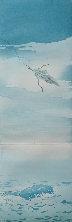 Sjoerd Bakker - Vishaak boven rots in de zee, aquatint ets verkocht voor € 110!