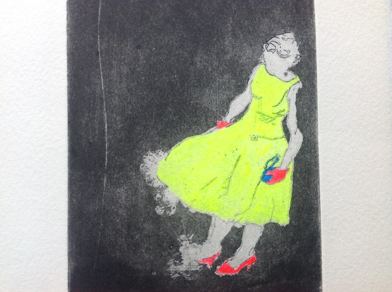 Pauline Wood,aquatint,Breeze 2015,Unica kopen? Bied vanaf 75!