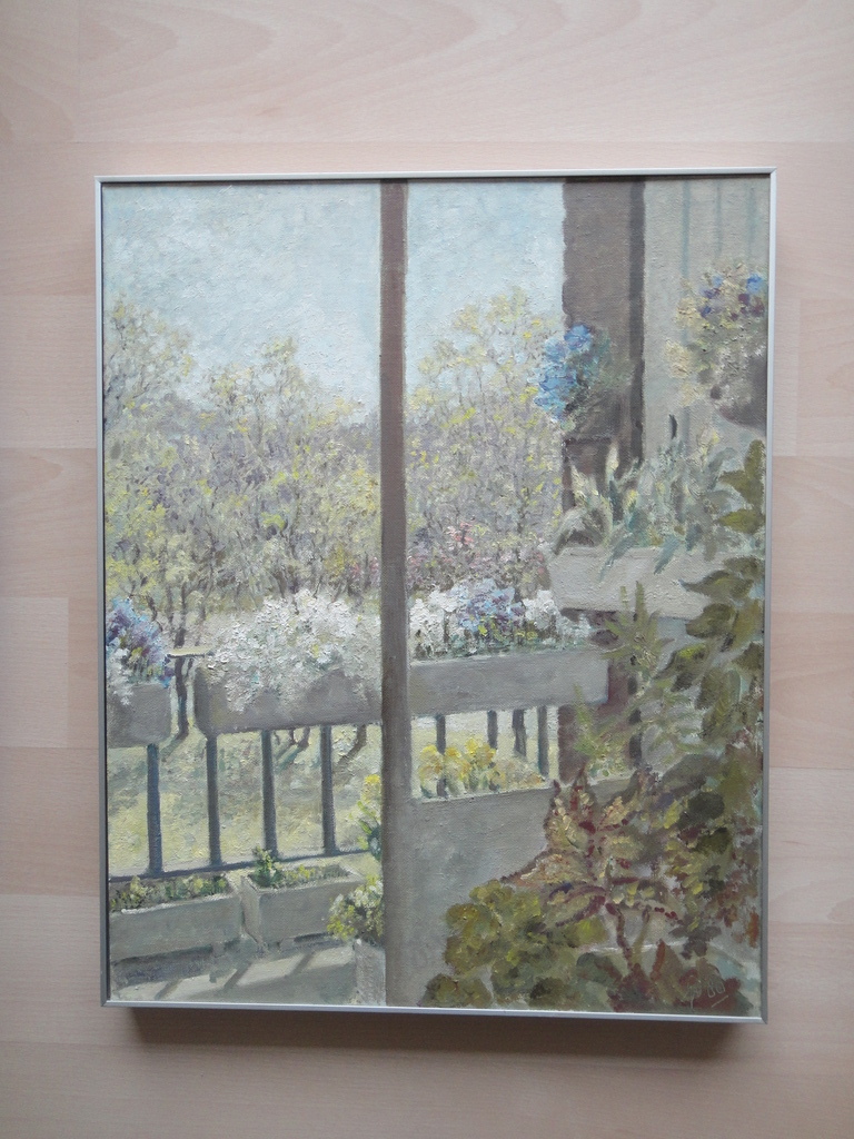 Jan Duyvetter, olieverf op board, doorkijkje in het voorjaar kopen? Bied vanaf 55!