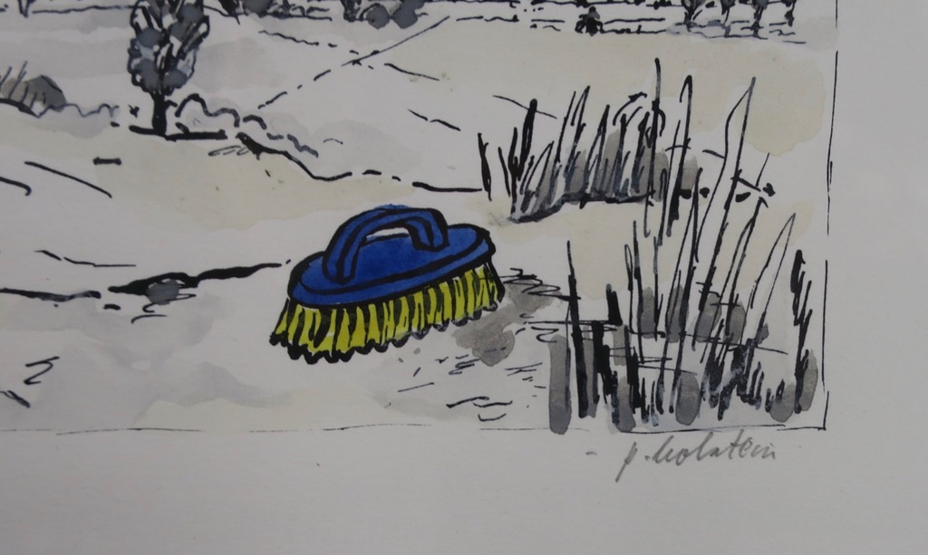 Pieter Holstein: Handgekleurde Litho, Z.T. landschap - Ingelijst kopen? Bied vanaf 35!