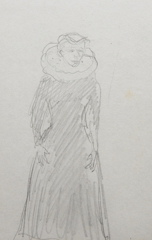 Harm Kamerlingh Onnes (1893-1985) - 'Charlotte Köhler als Maria Stuart' 1942 2x verkocht voor € 41!