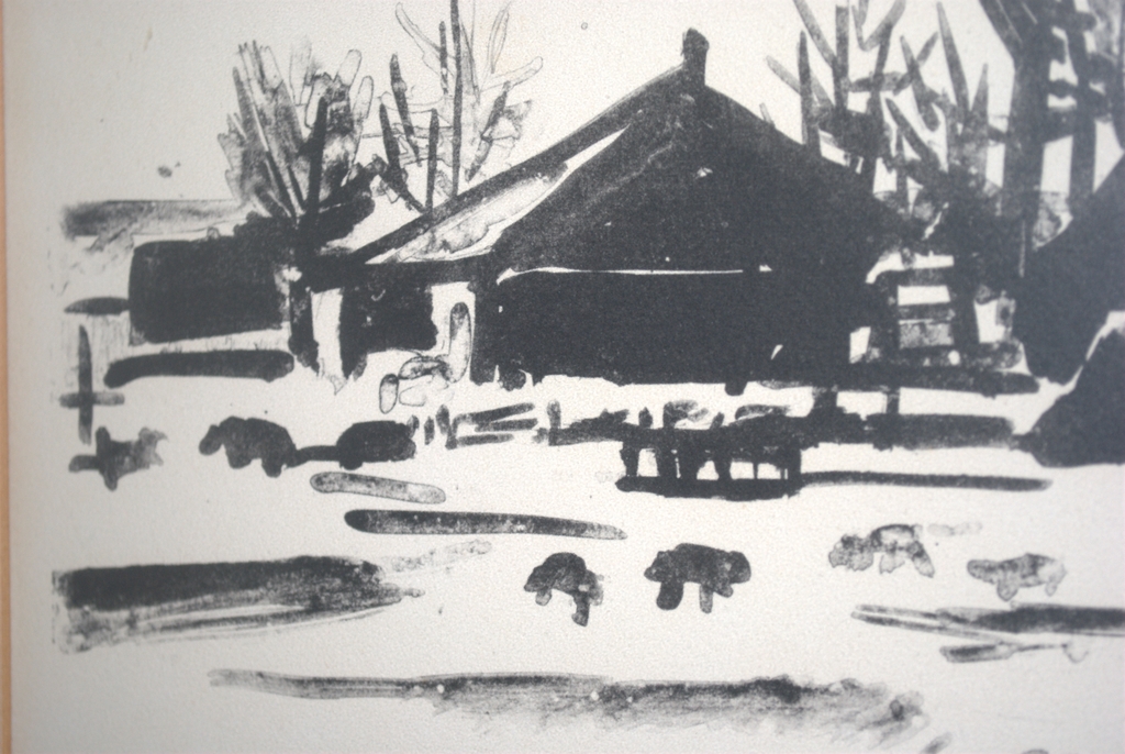 Boerderijen bij Monnickendam - handgedrukte litho - 1960 - oplage 50 kopen? Bied vanaf 35!