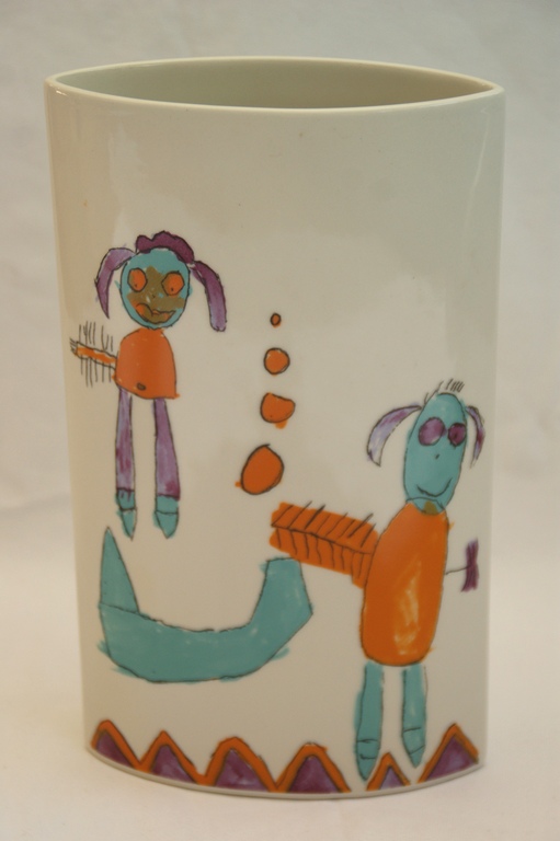 Schoonhoven Keramiek, ovale kleurige vaas via MVO-project Abron kopen? Bied vanaf 10!