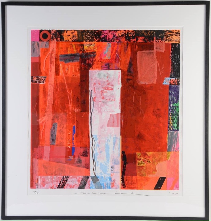 Jos Verwiel, Zeefdruk Mandras 103x107 29/90y verkocht voor € 110!