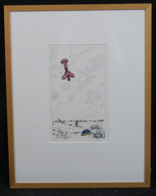 Pieter Holstein: Handgekleurde litho, Landschap - Ingelijst kopen? Bied vanaf 20!
