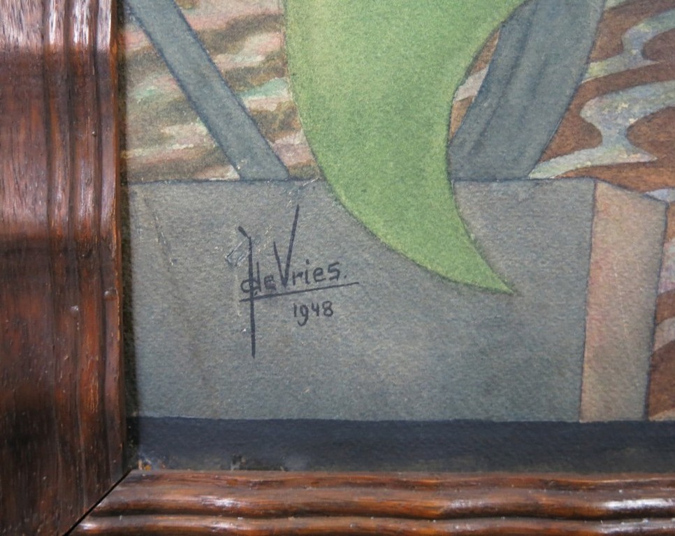 Jan Ph. A. de Vries: Aquarel, Nymph -Ingelijst kopen? Bied vanaf 1!
