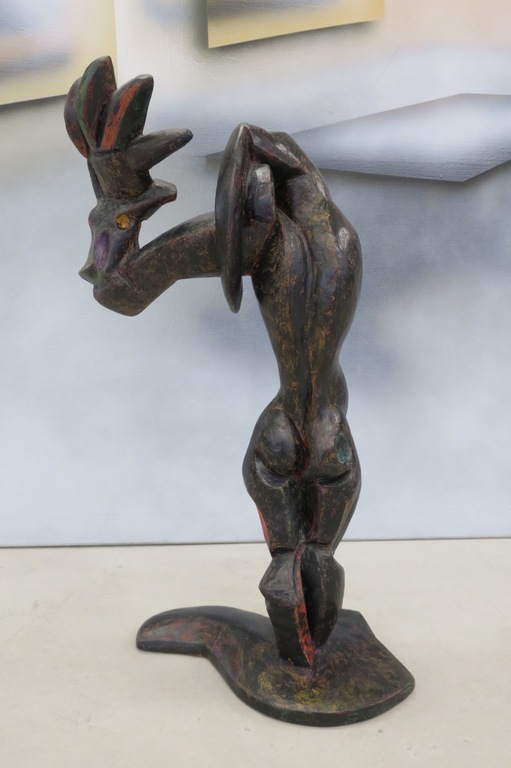 Frits Kloppers: Gepatineerd en handbeschilderd betongips, Gerechtigheid kopen? Bied vanaf 160!