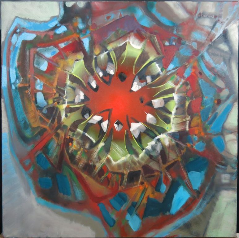 Lambertus de Jong: Olieverf op doek, Zonder titel (zeer groot) verkocht voor € 250!