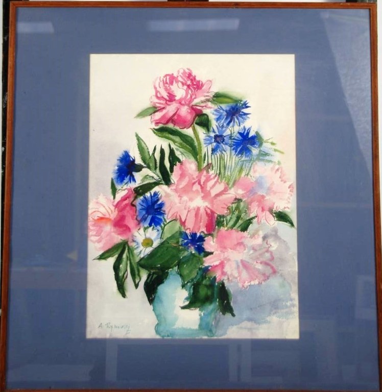 AQUAREL VAN ALICIA RYMOWICZ "BLOEMEN" kopen? Bied vanaf 125!
