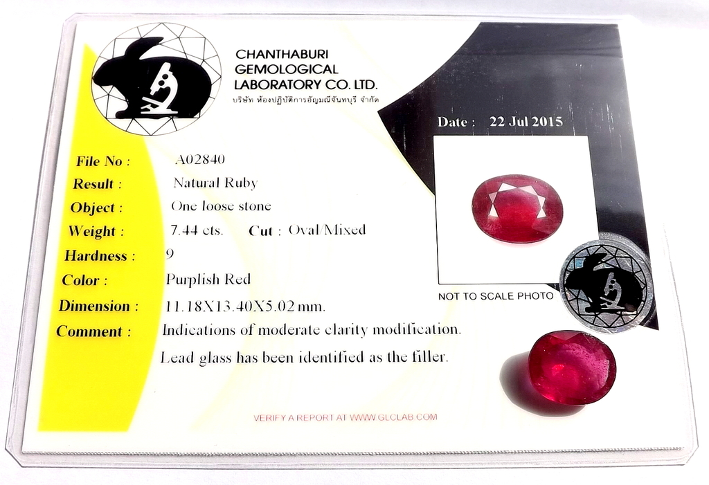 Gecertificeerde Natuurlijke Robijn van 7.44 karaat kopen? Bied vanaf 1!