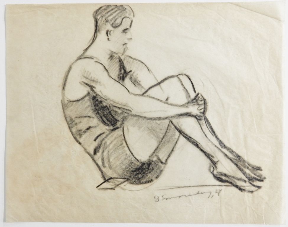 Dirk Smorenberg (1883-1960) - Badgast aan de Loosdrechtse Plassen - 1927 kopen? Bied vanaf 65!