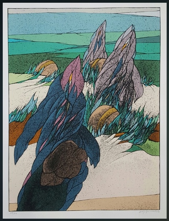 Wolff Buchholz: Zeefdruk, Figuren, nach rechts geneigt kopen? Bied vanaf 9!